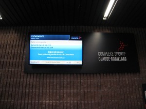 Digital board displaying a upcoming event