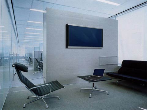 Digital signage in a lobby