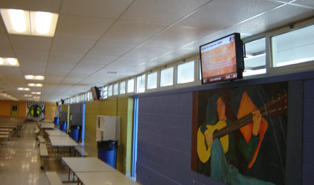 Digital signage in a cafeteria