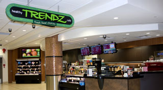 Digital menu board at Trendz