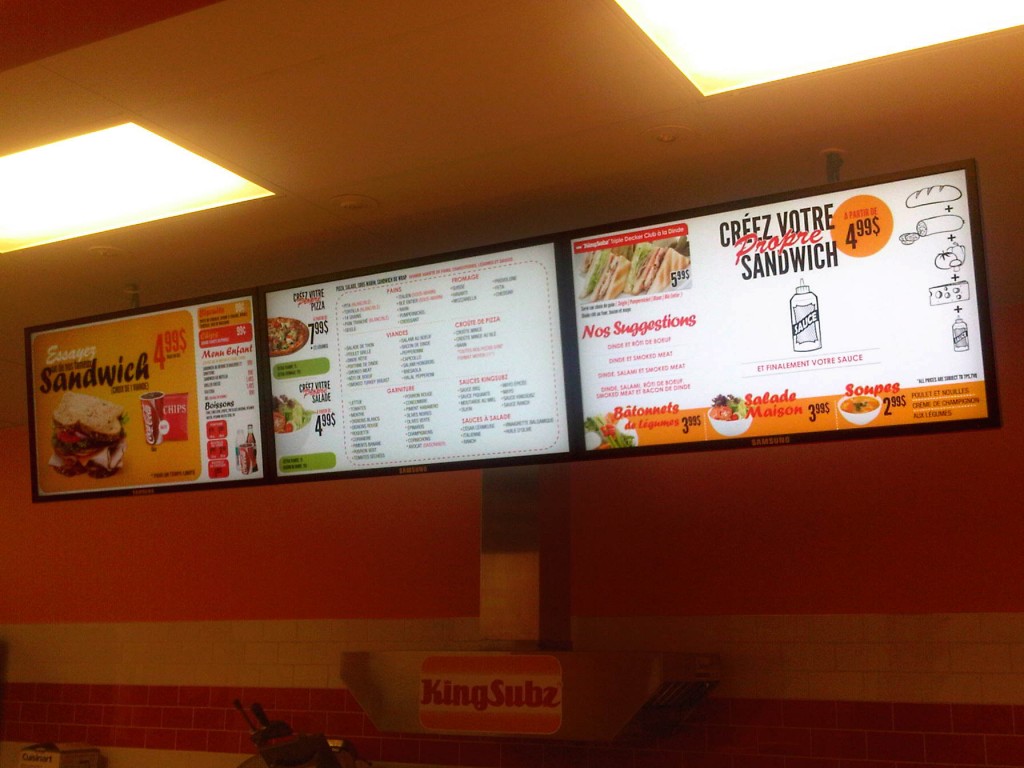 KingSubz Digital Menu Board